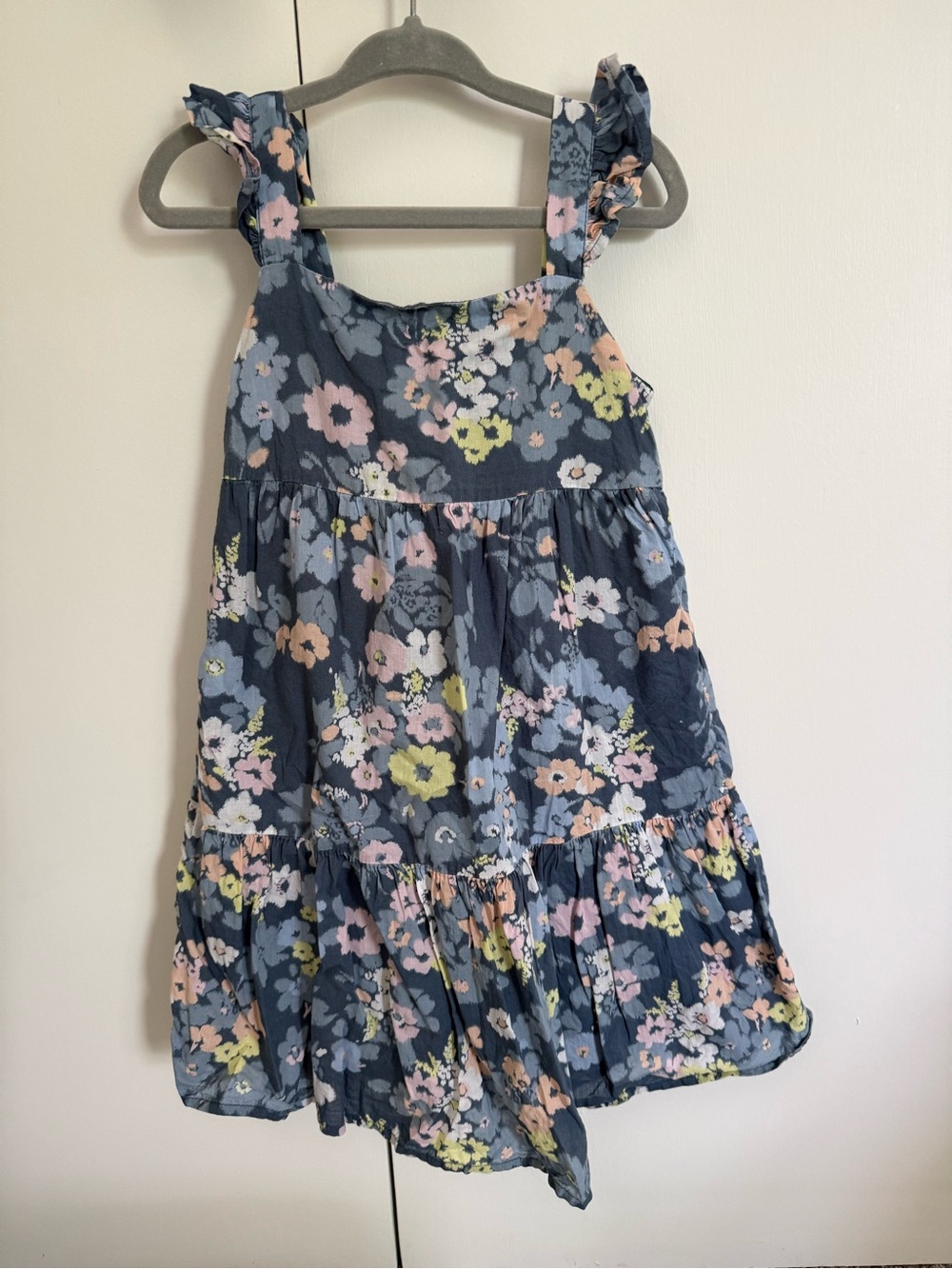 Gap Kids Navy Floral Tiered Sundress with Ruffle Straps